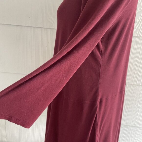 EILEEN FISHER Pullover Tunic Top Stretch Knit Viscose Spandex Maroon Medium (X3) - Picture 7 of 10